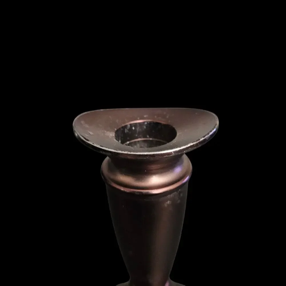 Valerie Copper Tone Metal Taper Candle Holders Vintage Matching Pair